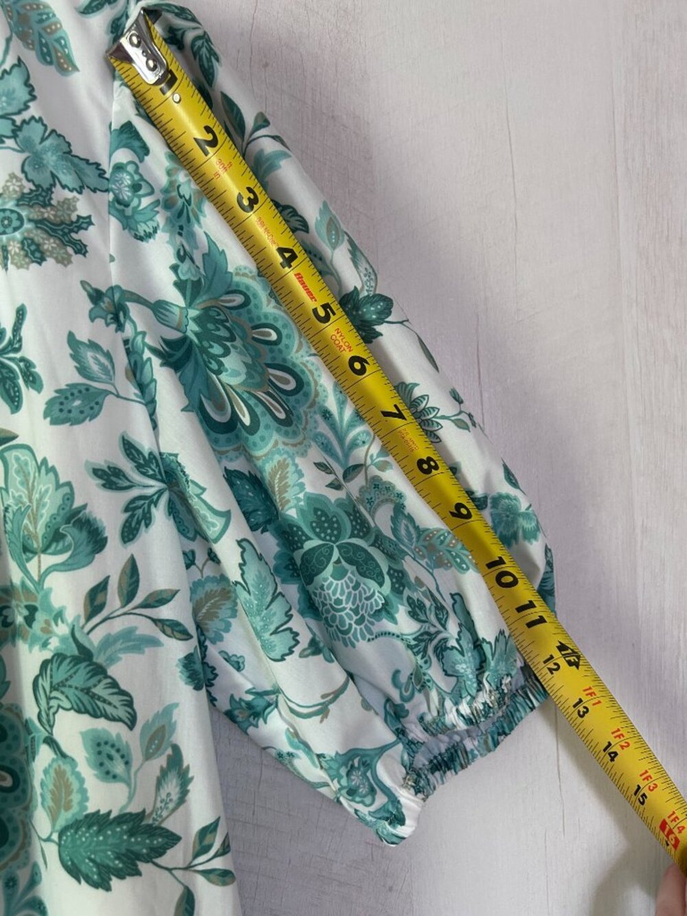 Current Air Tony Tiered Midi Dress in Green Floral Size M Puff Sleeve Pleated - Picture 15 of 15